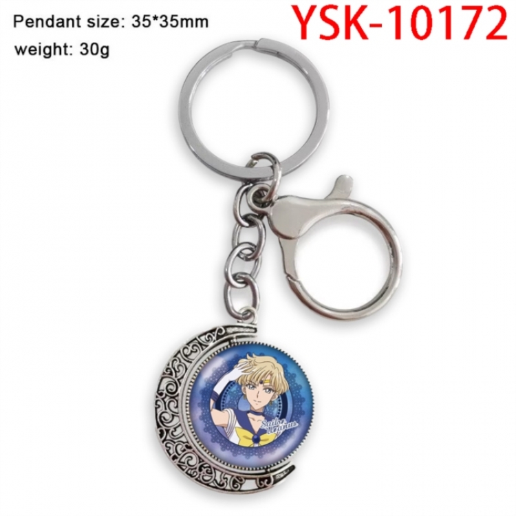 sailormoon Anime double-sided crystal rotating gemstone keychain pendant price for 5 pcs