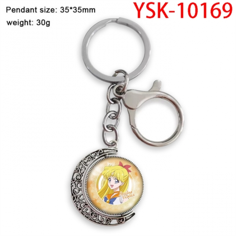 sailormoon Anime double-sided crystal rotating gemstone keychain pendant price for 5 pcs