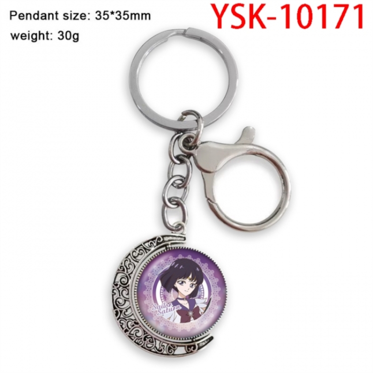 sailormoon Anime double-sided crystal rotating gemstone keychain pendant price for 5 pcs