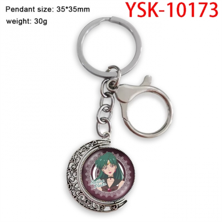 sailormoon Anime double-sided crystal rotating gemstone keychain pendant price for 5 pcs