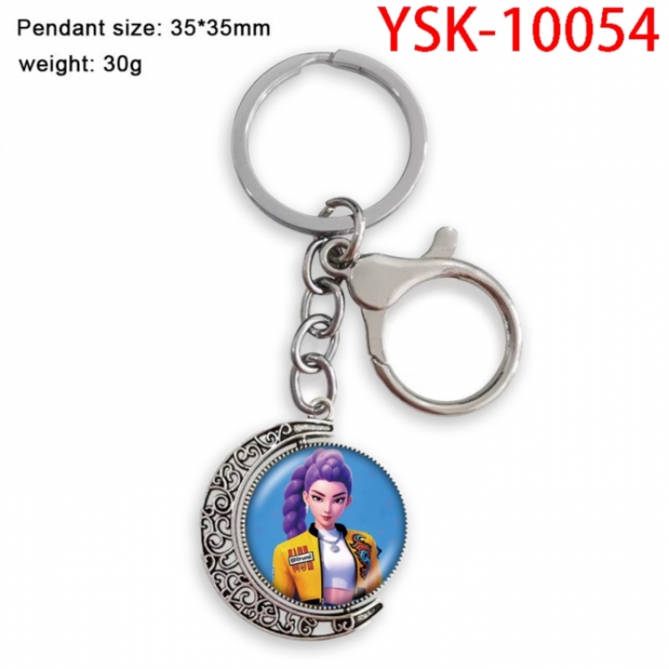 K-Pop Demon Hunters Anime double-sided crystal rotating gemstone keychain pendant price for 5 pcs
