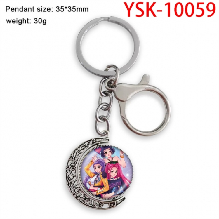 K-Pop Demon Hunters Anime double-sided crystal rotating gemstone keychain pendant price for 5 pcs