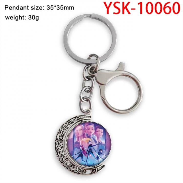 K-Pop Demon Hunters Anime double-sided crystal rotating gemstone keychain pendant price for 5 pcs