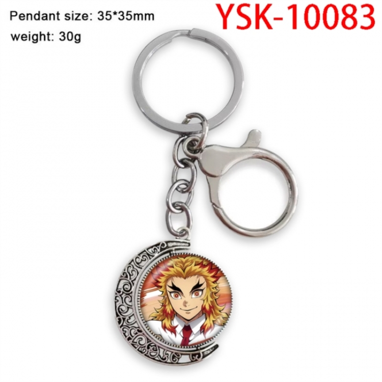 Demon Slayer Kimets Anime double-sided crystal rotating gemstone keychain pendant price for 5 pcs