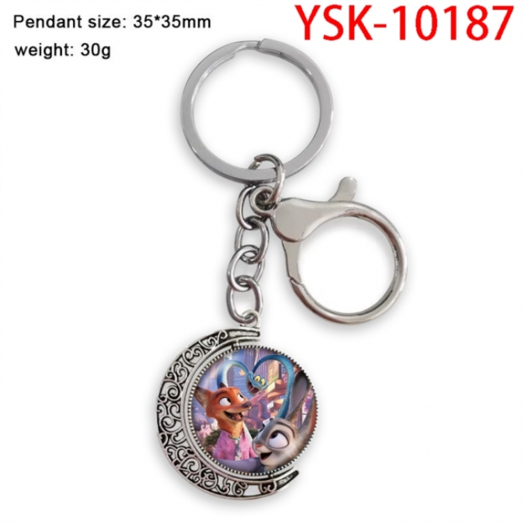 Zootopia Anime double-sided crystal rotating gemstone keychain pendant price for 5 pcs