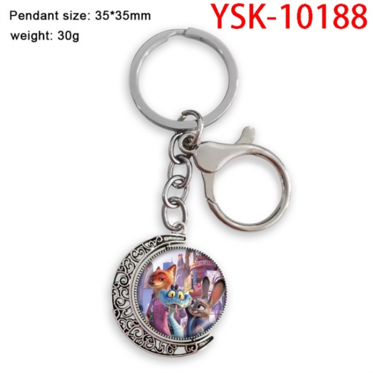 Zootopia Anime double-sided crystal rotating gemstone keychain pendant price for 5 pcs
