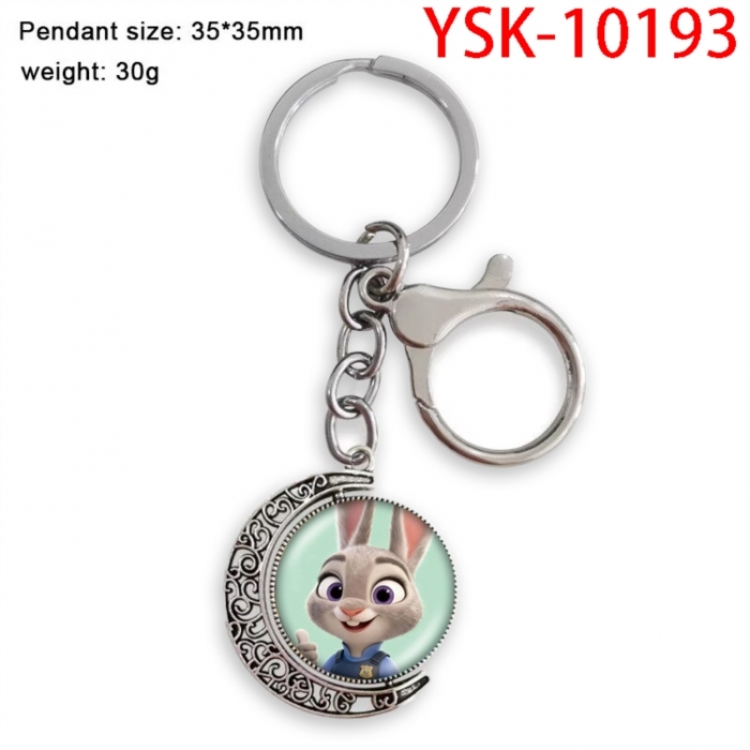 Zootopia Anime double-sided crystal rotating gemstone keychain pendant price for 5 pcs