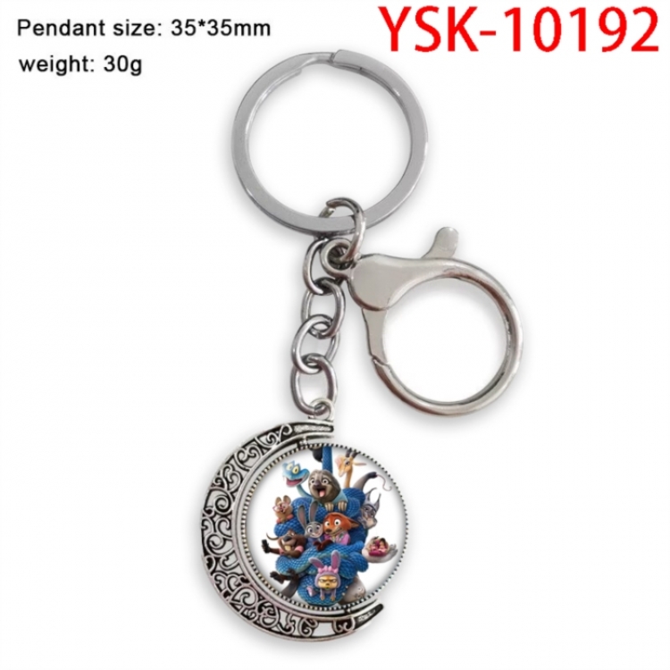 Zootopia Anime double-sided crystal rotating gemstone keychain pendant price for 5 pcs