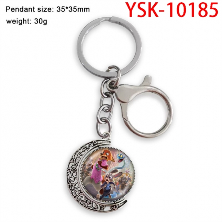 Zootopia Anime double-sided crystal rotating gemstone keychain pendant price for 5 pcs