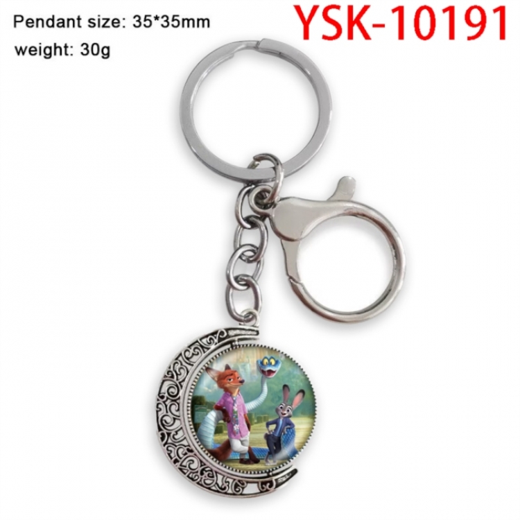 Zootopia Anime double-sided crystal rotating gemstone keychain pendant price for 5 pcs