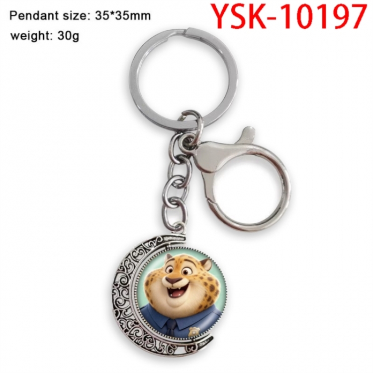 Zootopia Anime double-sided crystal rotating gemstone keychain pendant price for 5 pcs