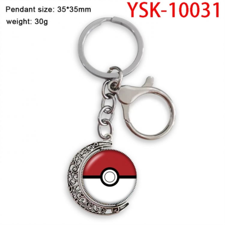 Pokemon Anime double-sided crystal rotating gemstone keychain pendant price for 5 pcs