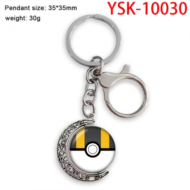 Pokemon Anime double-sided crystal rotating gemstone keychain pendant price for 5 pcs