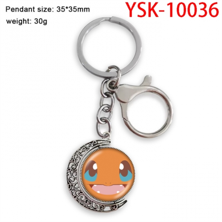 Pokemon Anime double-sided crystal rotating gemstone keychain pendant price for 5 pcs