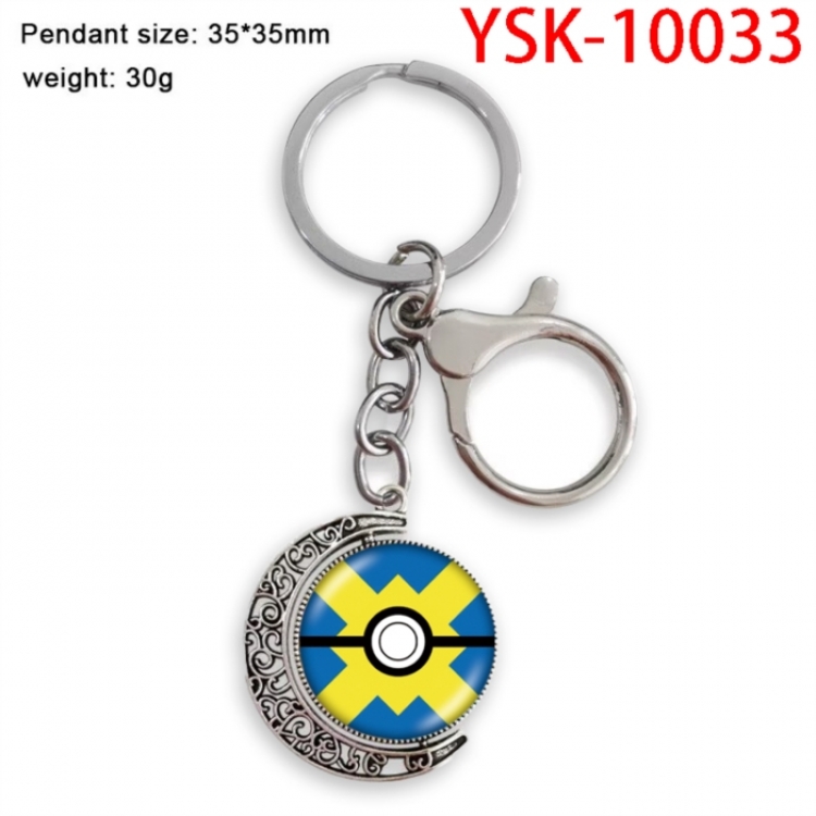 Pokemon Anime double-sided crystal rotating gemstone keychain pendant price for 5 pcs