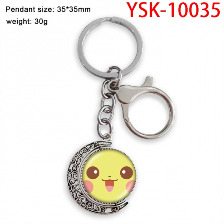 Pokemon Anime double-sided crystal rotating gemstone keychain pendant price for 5 pcs