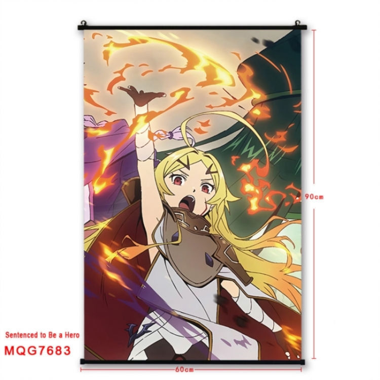 Punish the Brave Anime black Plastic rod Cloth painting Satin cloth Wall Scroll 60X90CM 