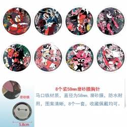 Hazbin Hotel Anime round scrub film brooch badge 58MM a set of 8