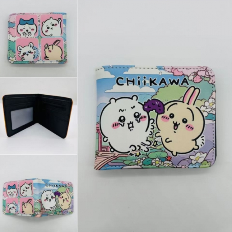 Chiikawa Full color Two fold short card case wallet 11X9.5CM