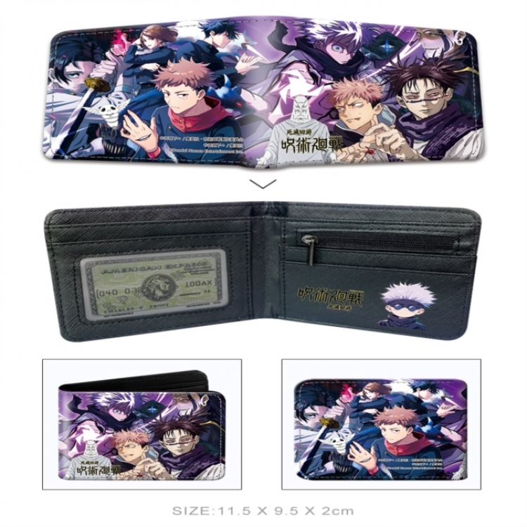 Jujutsu Kaisen 3D concave convex two fold  shortshort wallet leather wallet 11X9.5 60G