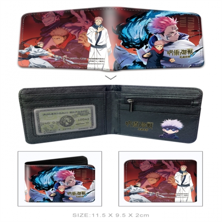 Jujutsu Kaisen 3D concave convex two fold  shortshort wallet leather wallet 11X9.5 60G