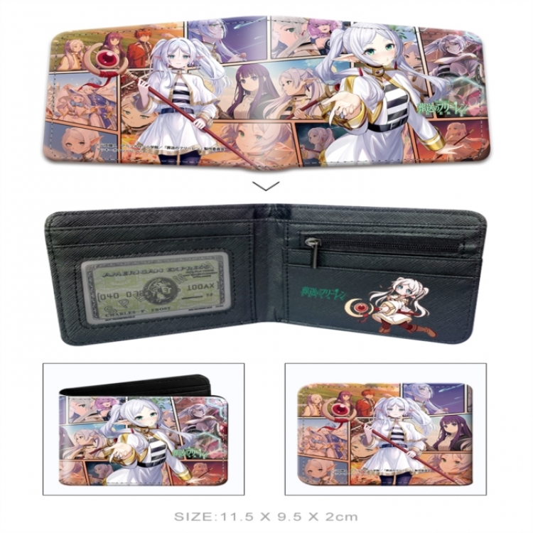 Frieren: Beyond Journey's 3D concave convex two fold  shortshort wallet leather wallet 11X9.5 60G