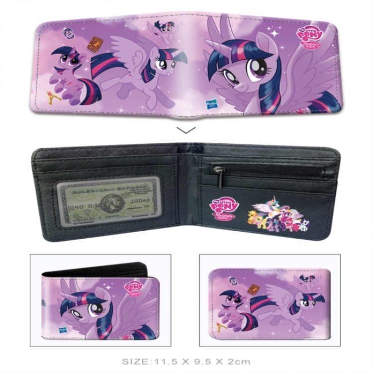 My Little Pony 3D concave convex two fold  shortshort wallet leather wallet 11X9.5 60G