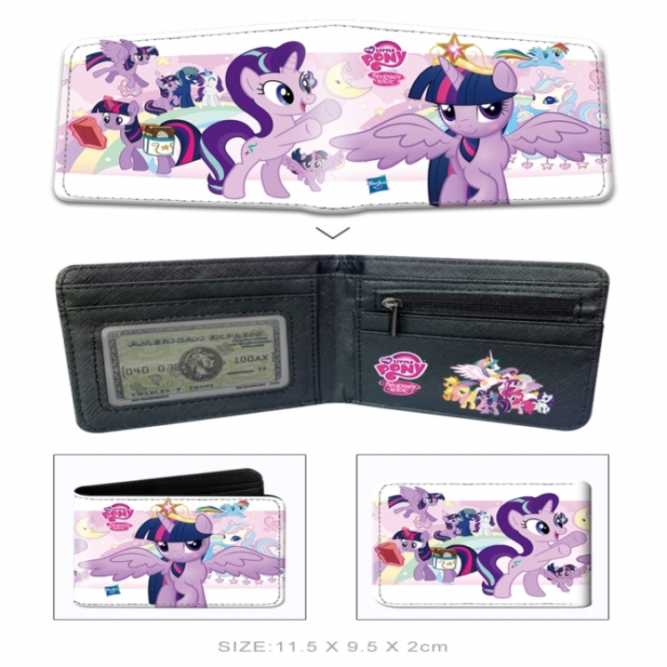 My Little Pony 3D concave convex two fold  shortshort wallet leather wallet 11X9.5 60G