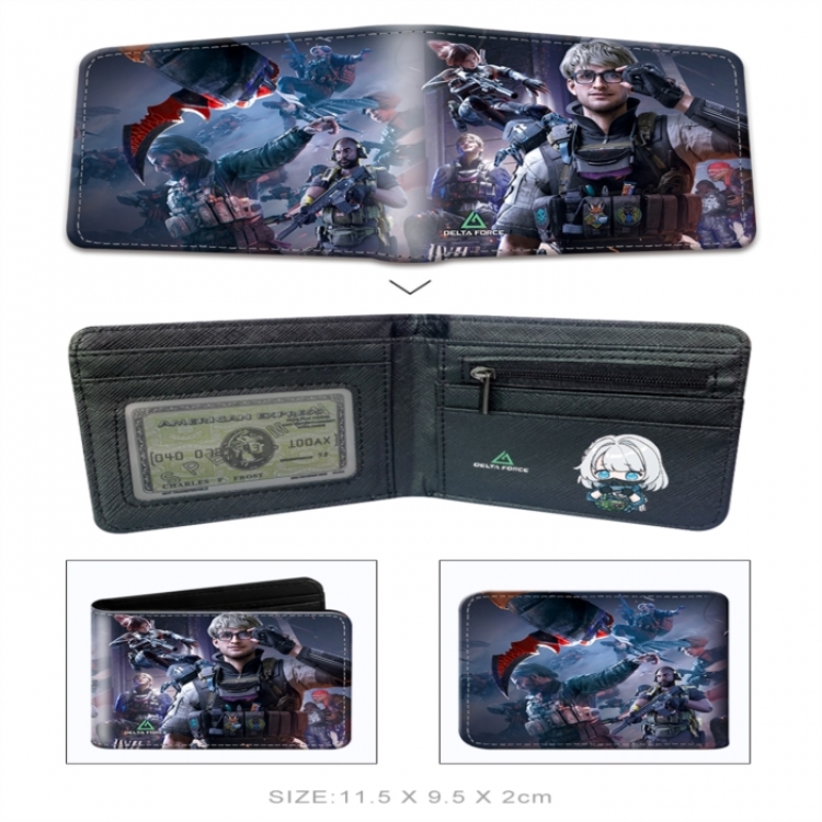 Operation Delta 3D concave convex two fold  shortshort wallet leather wallet 11X9.5 60G