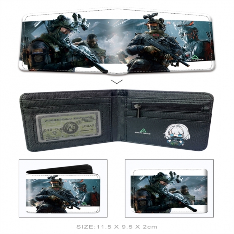 Operation Delta 3D concave convex two fold  shortshort wallet leather wallet 11X9.5 60G