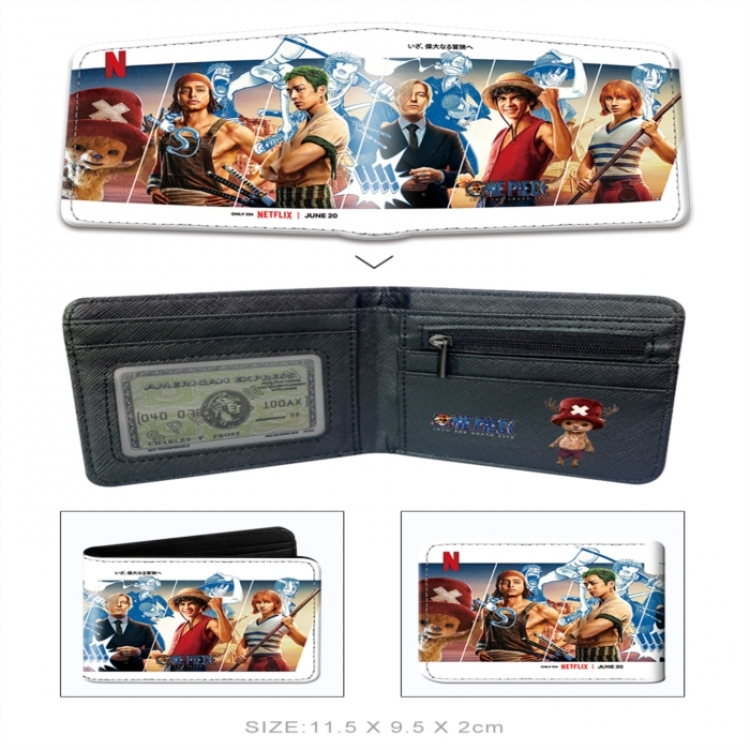One Piece 3D concave convex two fold  shortshort wallet leather wallet 11X9.5 60G