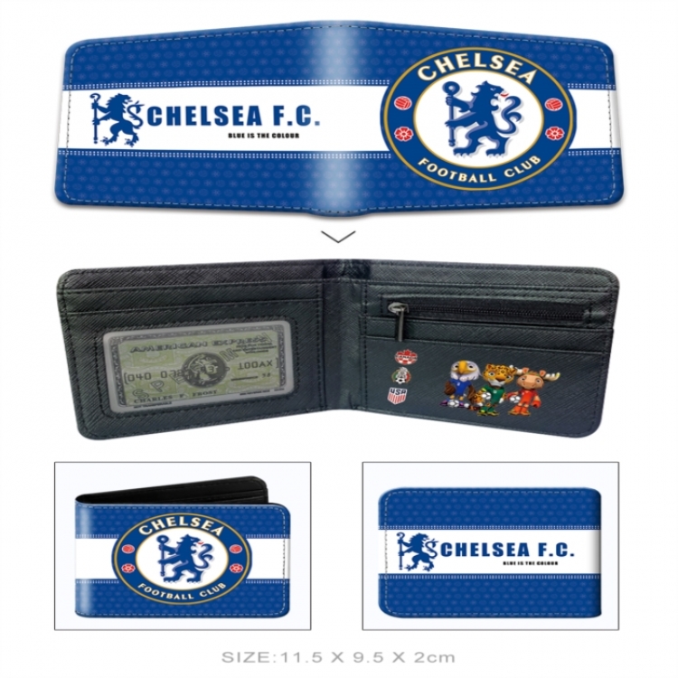 Chelsea F.C. 3D concave convex two fold  shortshort wallet leather wallet 11X9.5 60G