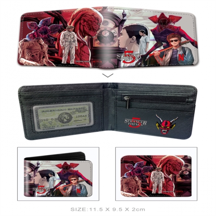 Stranger Things 3D concave convex two fold  shortshort wallet leather wallet 11X9.5 60G