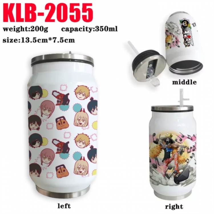 Chainsaw Man Anime Printed Stainless Steel Insulated Cup Straw Water Cup 350ML