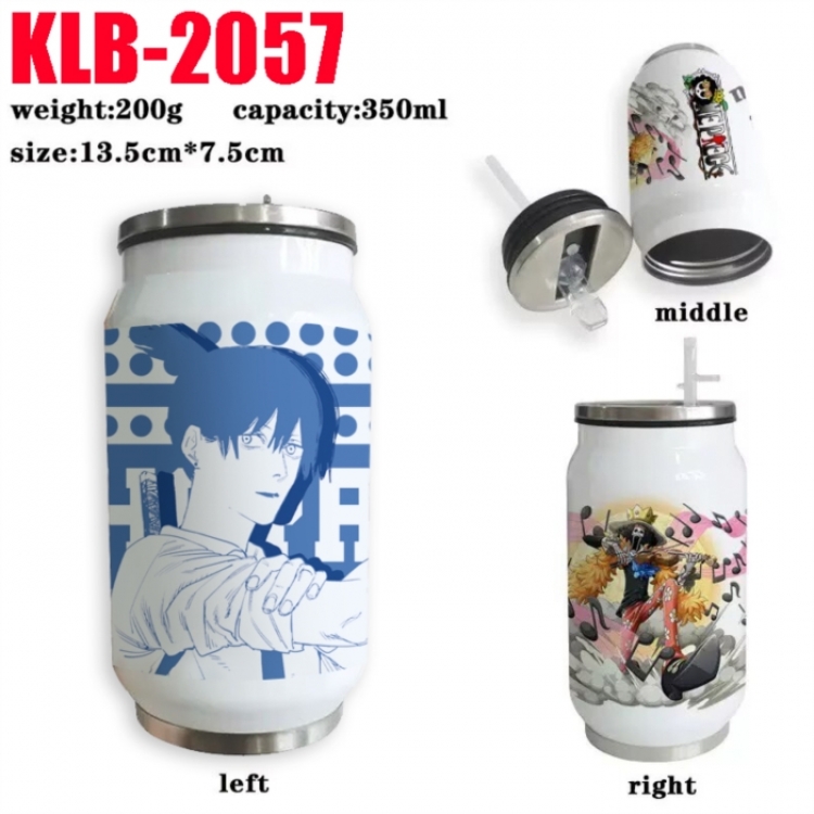 Chainsaw Man Anime Printed Stainless Steel Insulated Cup Straw Water Cup 350ML