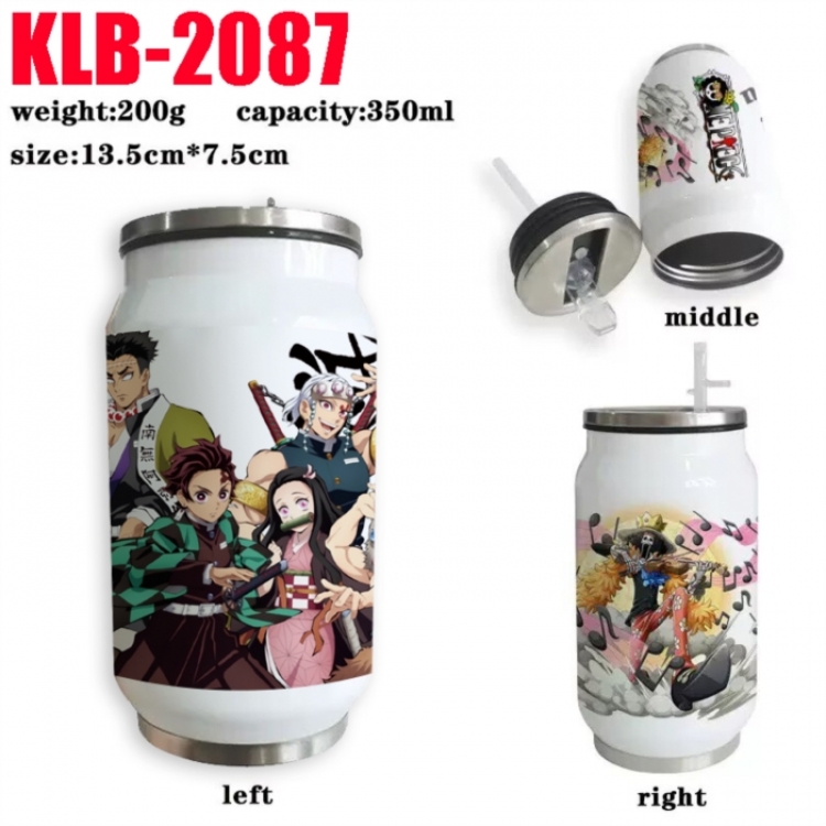 Demon Slayer Kimets Anime Printed Stainless Steel Insulated Cup Straw Water Cup 350ML