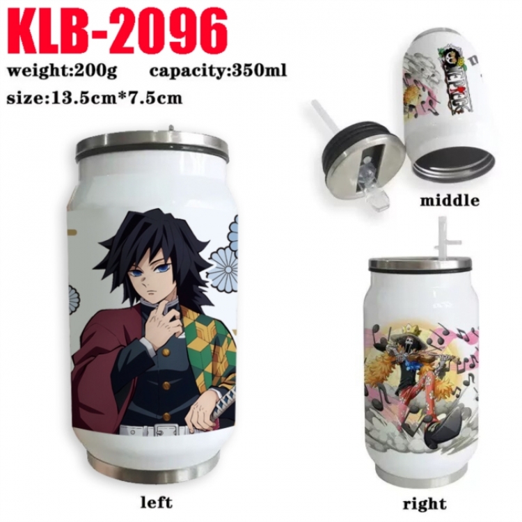 Demon Slayer Kimets Anime Printed Stainless Steel Insulated Cup Straw Water Cup 350ML