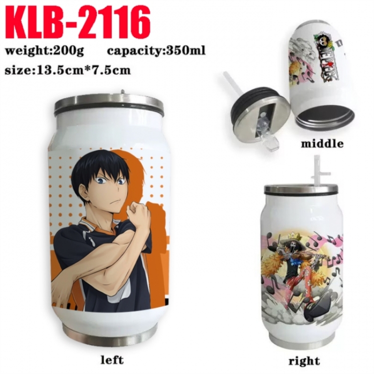 Haikyuu!! Anime Printed Stainless Steel Insulated Cup Straw Water Cup 350ML