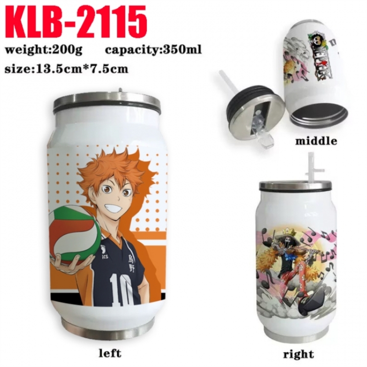 Haikyuu!! Anime Printed Stainless Steel Insulated Cup Straw Water Cup 350ML