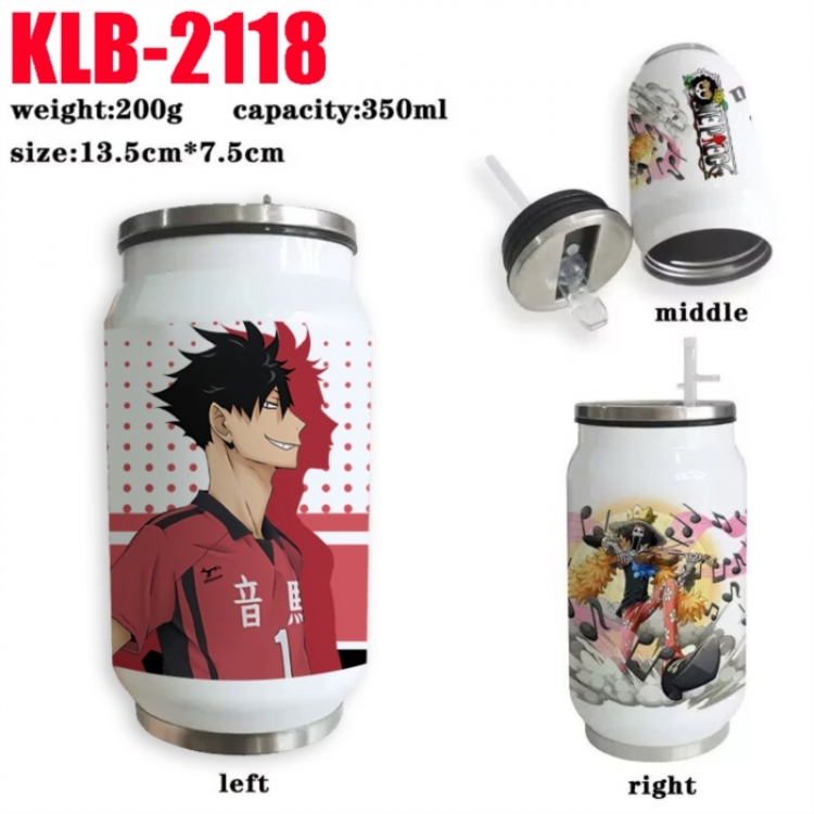 Haikyuu!! Anime Printed Stainless Steel Insulated Cup Straw Water Cup 350ML