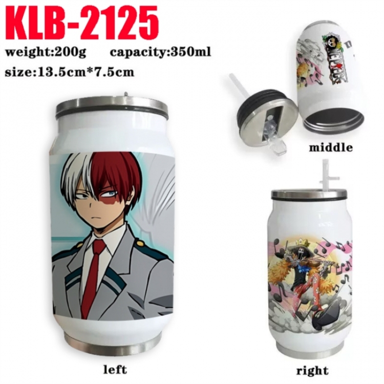 My Hero Academia Anime Printed Stainless Steel Insulated Cup Straw Water Cup 350ML
