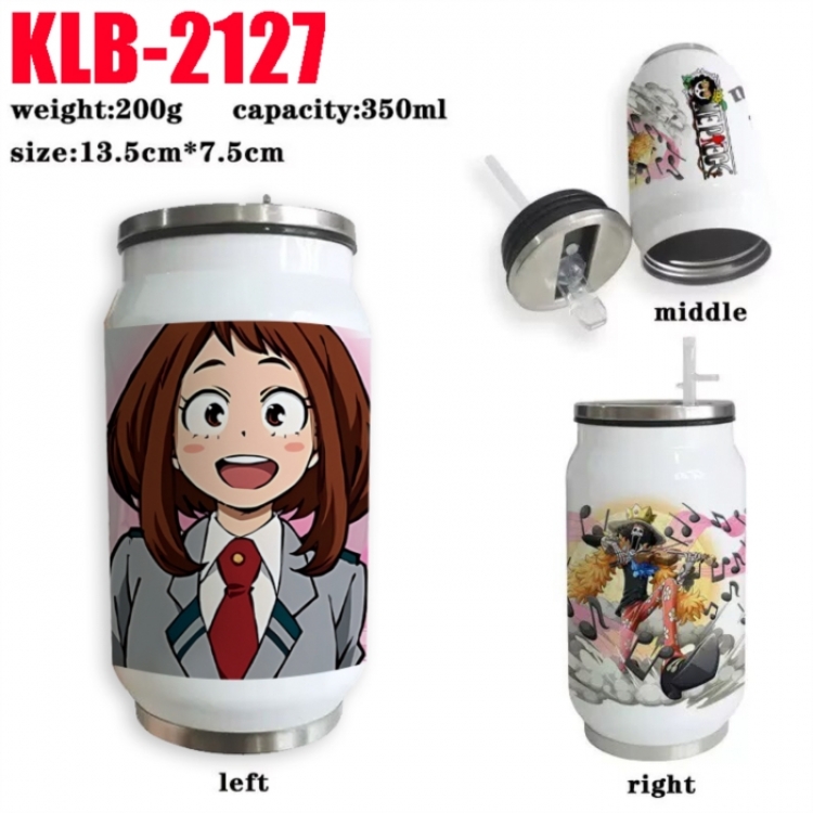 My Hero Academia Anime Printed Stainless Steel Insulated Cup Straw Water Cup 350ML