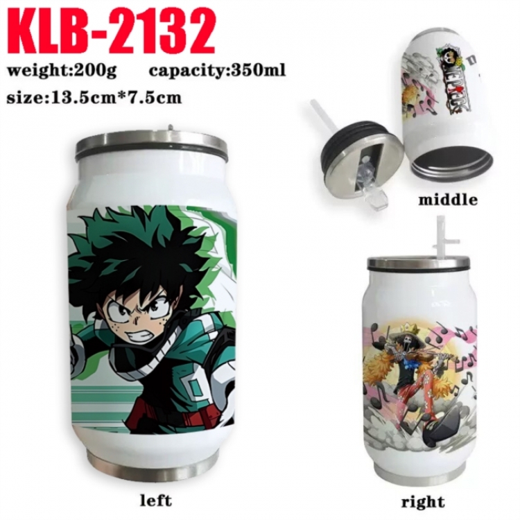 My Hero Academia Anime Printed Stainless Steel Insulated Cup Straw Water Cup 350ML