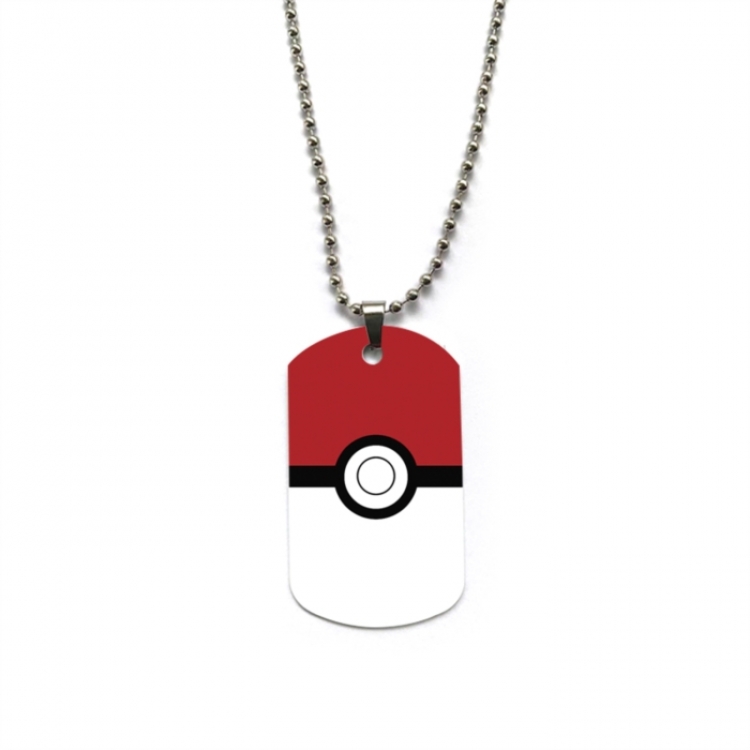 Pokemon Anime double-sided full color printed military brand necklace price for 5 pcs