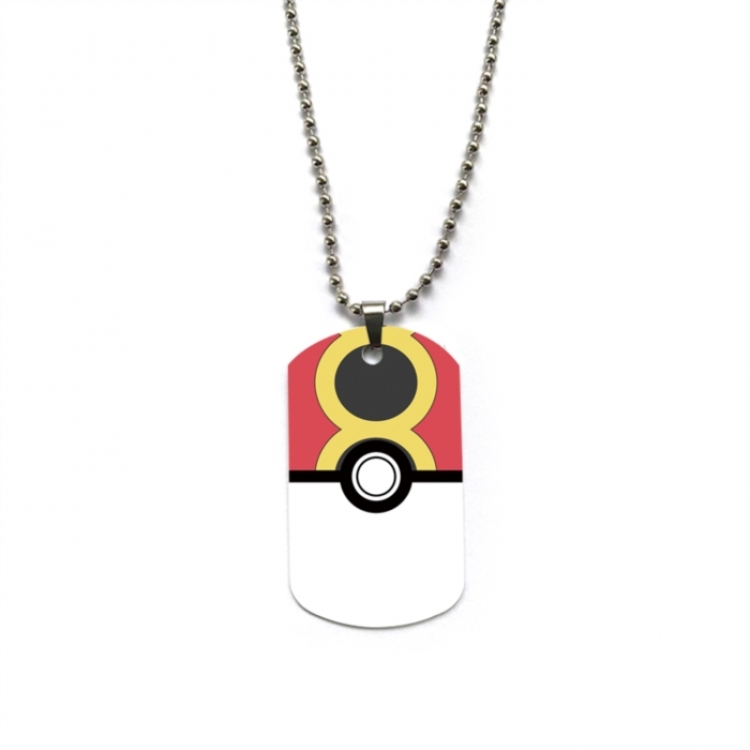 Pokemon Anime double-sided full color printed military brand necklace price for 5 pcs