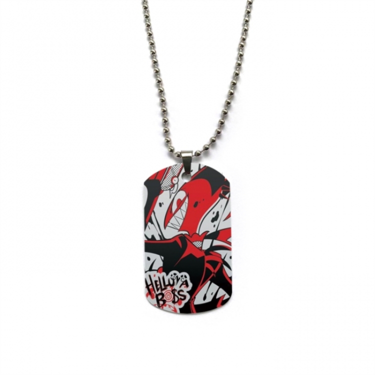 Hazbin Hotel Anime double-sided full color printed military brand necklace price for 5 pcs