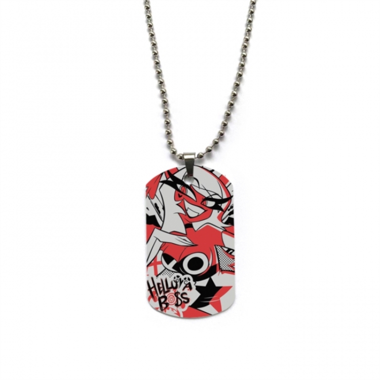 Hazbin Hotel Anime double-sided full color printed military brand necklace price for 5 pcs