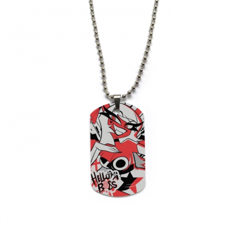 Hazbin Hotel Anime double-sided full color printed military brand necklace price for 5 pcs
