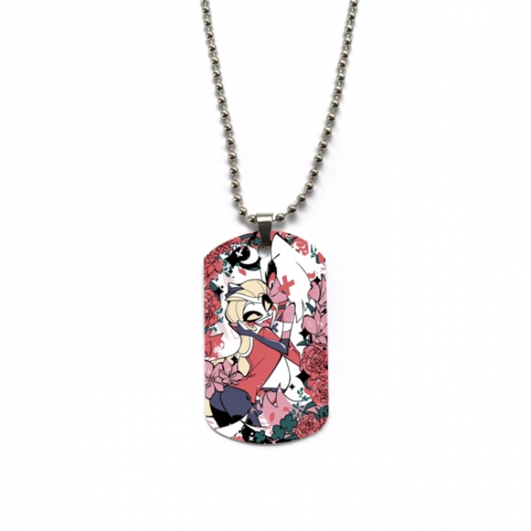 Hazbin Hotel Anime double-sided full color printed military brand necklace price for 5 pcs