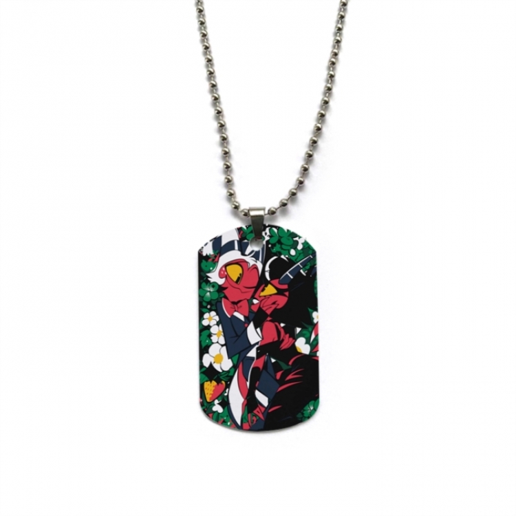 Hazbin Hotel Anime double-sided full color printed military brand necklace price for 5 pcs